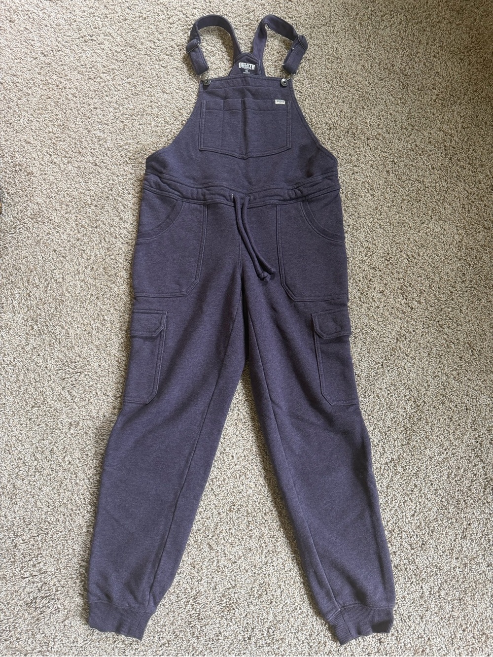 Duluth Trading Co Charcoal Overalls Fleece Jumpsuit